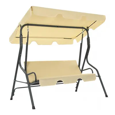 Huśtawka ogrodowa, kremowa, 170x110x153 cm