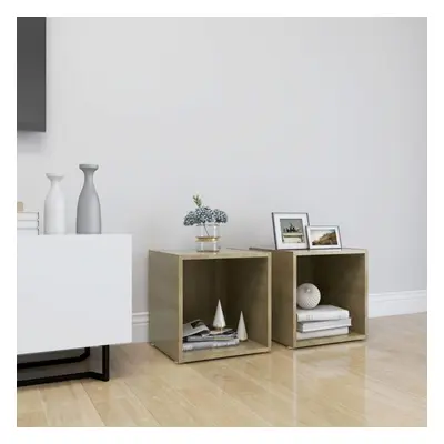 Szafki pod tv, 2 szt., dąb sonoma, 37x35x37 cm, płyta wiórowa