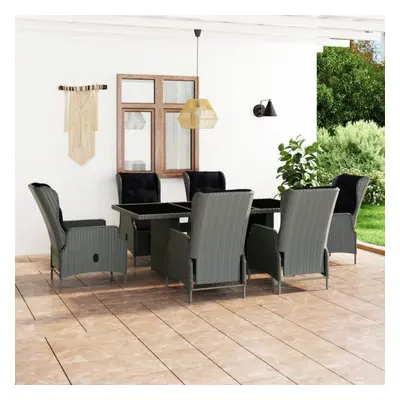 7-cz. zestaw mebli ogrodowych, poduszki, rattan pe, jasnoszary