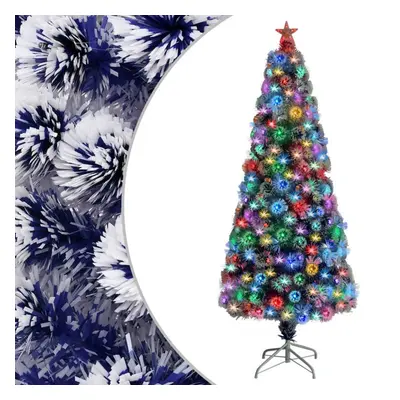 Sztuczna choinka z led biało-niebieska, 180 cm, włókno optyczne