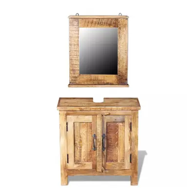 Szafka pod umywalkę z lustrem, drewno mango