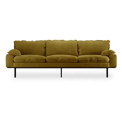 Sofa Retro: 4-osobowy, royal velvet, oliwkowy