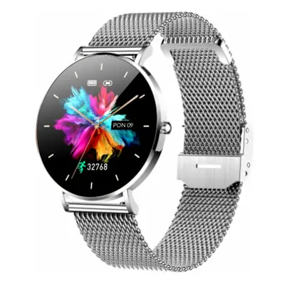 Smartwatch damski zegarek Manta Alexa srebrny