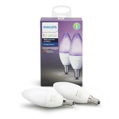 Philips Hue - Hue White/Color Amb. 2 pak E14 Hue