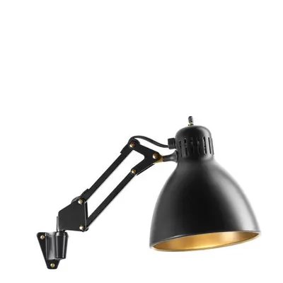 Nordic Living - Archi W1 Lampa Ścienna Matowa Czarno/Złota