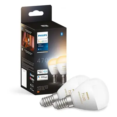 Philips Hue - Żarówka Hue White&Amb. 5,1W Luster Krone 2 pack. E14 Hue