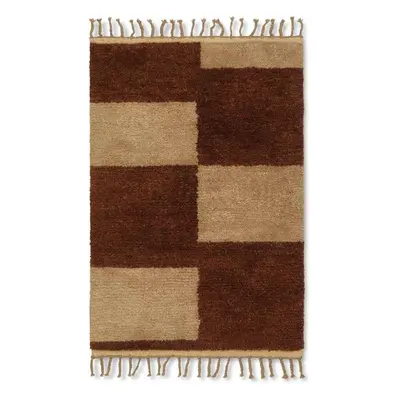 Ferm Living - Mara Knotted Rug L Dark Brick/Off-White