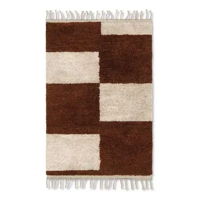 Ferm Living - Mara Knotted Rug S Dark Brick/Off-White