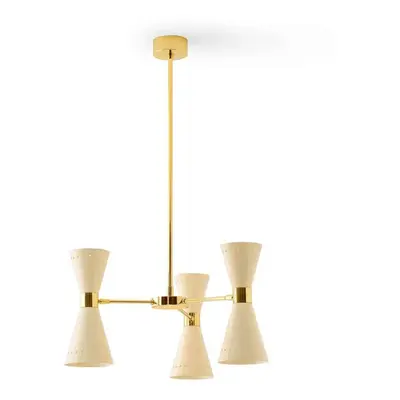 Stilnovo - Lampa wisząca Megafono, kolor kości słoniowej 54 cm, 6 płynów