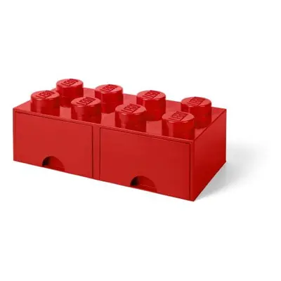 LEGO 40061730 Pojemnik na klocki z szufladami 4x2 czerwony