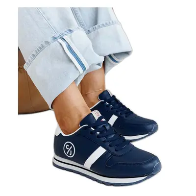 Granatowe sneakersy damskie Cross Jeans niebieskie