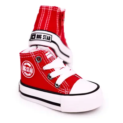 Dziecięce Wysokie Trampki Z Suwakiem Big Star HH374190 Czerwone