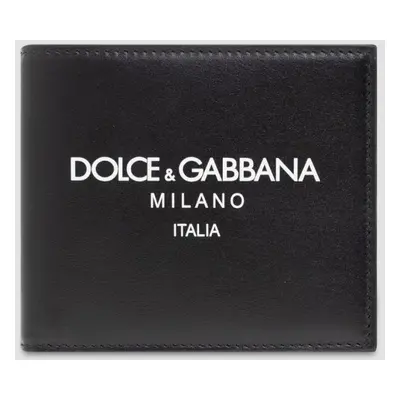 DOLCE & GABBANA Czarny męski portfel skórzany