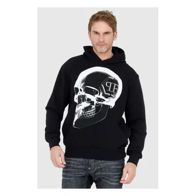 PHILIPP PLEIN Czarna bluza męska z kapturem x-ray skull