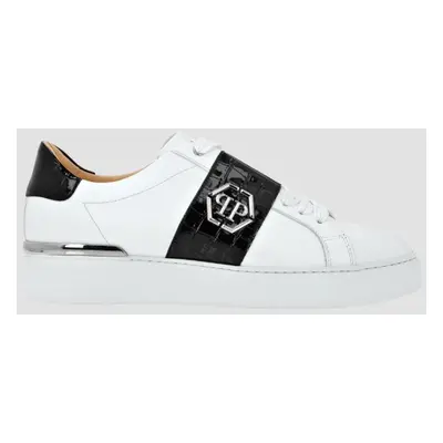 PHILIPP PLEIN Białe sneakersy Leather Lo-top