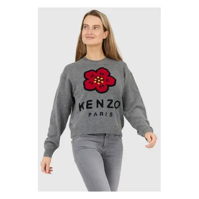 KENZO Szary sweter damski boke flower