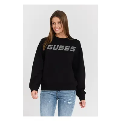 GUESS Czarna damska bluza z cyrkoniami Cecilia