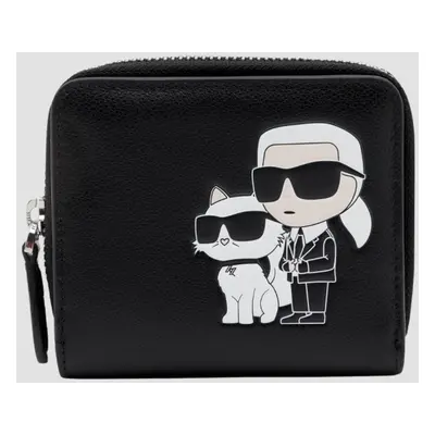 KARL LAGERFELD Czarny damski portfel Leather Bfld Wl