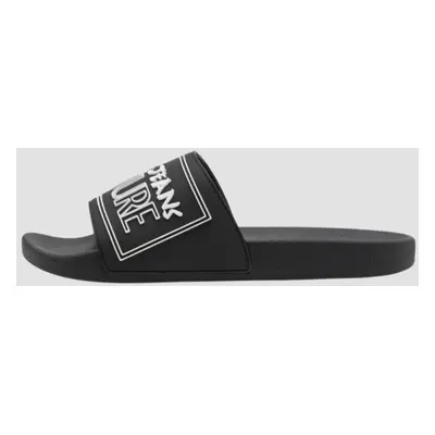 VERSACE JEANS COUTURE Czarne klapki Fondo Slide DIS. SQ3