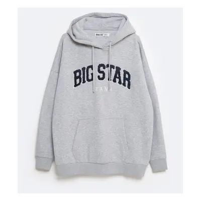 Bluza damska z kapturem z logo BIG STAR szara Rubialsa