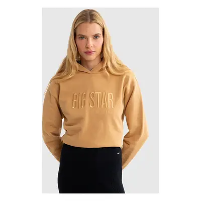 Bluza damska z kapturem z logo BIG STAR beżowa Larissa