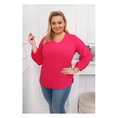 Elegancka klasyczna amarantowa bluzka PLUS SIZE