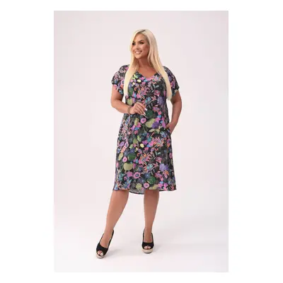Asymetryczna wiskozowa sukienka Eliana w kwiaty OVERSIZE