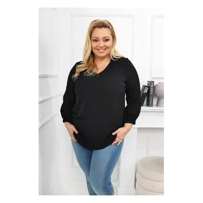 Elegancka klasyczna czarna bluzka PLUS SIZE