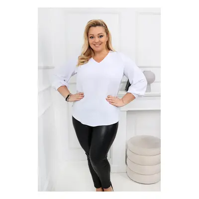 Elegancka klasyczna biała bluzka PLUS SIZE XXL