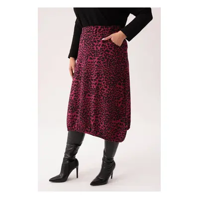 Dresowa spódnica Karina w panterkę PLUS SIZE