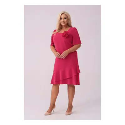 Elegancka amarantowa sukienka Evelyn na wesele PLUS SIZE