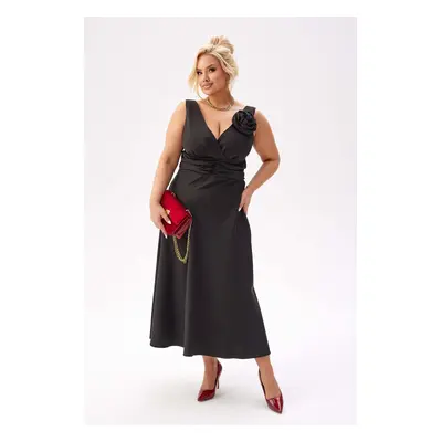 Elegancka sukienka Anna na wesele w czarnym kolorze PLUS SIZE