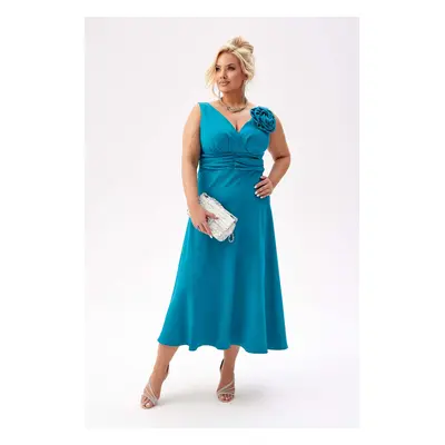 Elegancka sukienka Anna na wesele w turkusowym kolorze PLUS SIZE