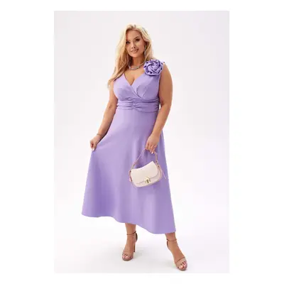 Elegancka sukienka Anna na wesele w lawendowym kolorze PLUS SIZE