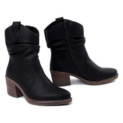 RIEKER Y1284-00 black, botki damskie