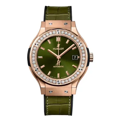 Zegarek Damski HUBLOT King Gold Green Diamonds Classic Fusion 565.OX.8980.LR.1204