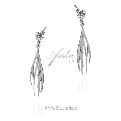 Kolczyki srebrne gałązki - subtelne wiszące kolczyki