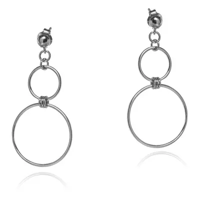 Srebrne kolczyki wiszące kółka