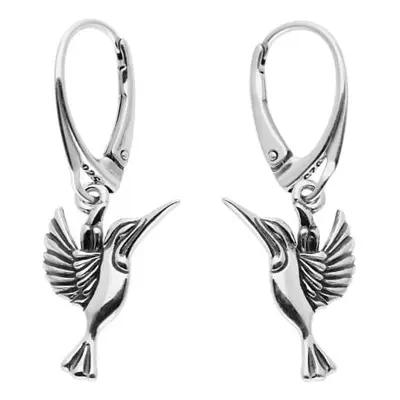 Kolczyki srebrne koliberki wiszące