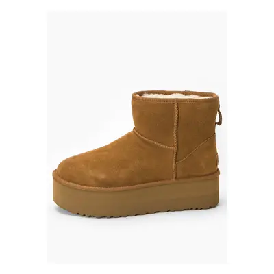 Buty zimowe damskie brązowe UGG W CLASSIC MINI PLATFORM