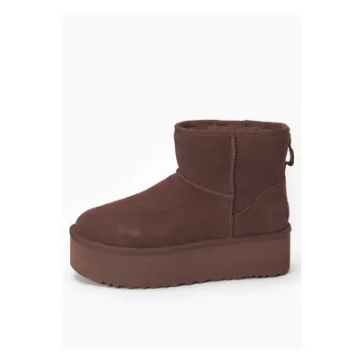 Buty zimowe damskie brązowe UGG W CLASSIC MINI PLATFORM