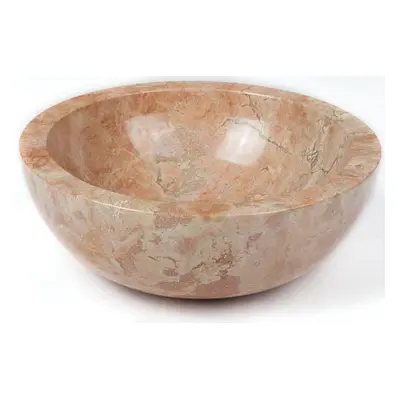 Umywalka z kamienia naturalnego Gemma 501 polerowany marmur Ø45 cm Yellow.