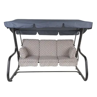 4-osobowa ogrodowa huśtawka metalowa, rozkładana, antracyt
