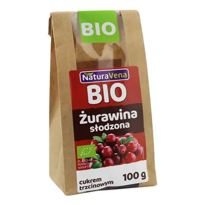 Żurawina Suszona z Cukrem Trzcinowym 100g - NaturaVena