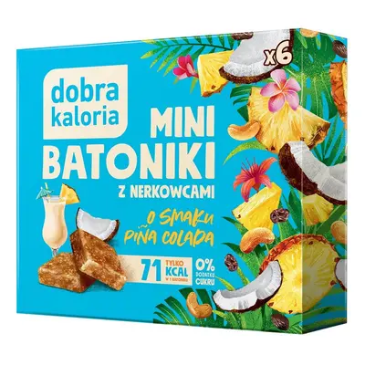 Batoniki Mini Z Nerkowców O Smaku Pina Colada Bez Dodatku Cukru (6 X 17 G) 102 G - Dobra Kaloria