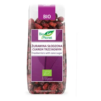 Żurawina Suszona Słodzona Cukrem Trzcinowym 100 g - Bio Planet - EKO