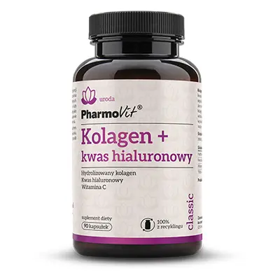 Kolagen + kwas hialuronowy bezglutenowy 90 kapsułek - Pharmovit