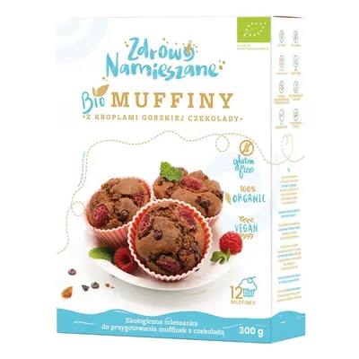 Mieszanka na muffiny z kroplami gorzkiej czekolady bezglutenowa 300 g - Zdrowo Namieszane (BIO)