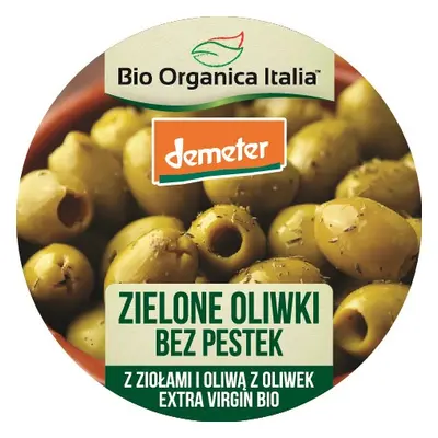 Oliwki zielone bez pestek z ziołami i oliwą z oliwek extra virgin demeter 125 g - Bio Organica I