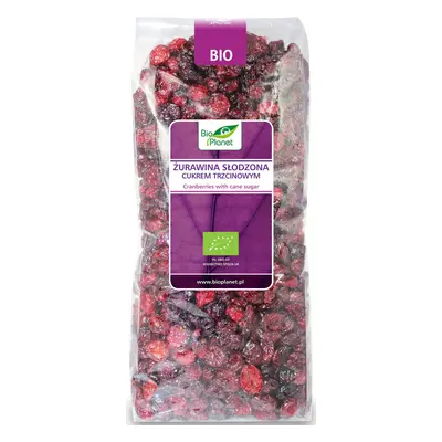 Żurawina Suszona Słodzona Cukrem Trzcinowym 1 kg - Bio Planet - EKO